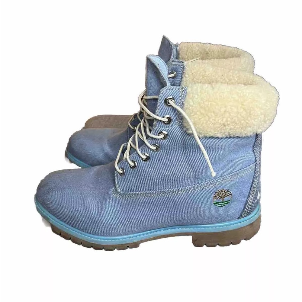 Timberland X JUST DON 6 INCH Premium Blue Denim Boots Mens Size 12